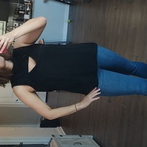 Black cut out top